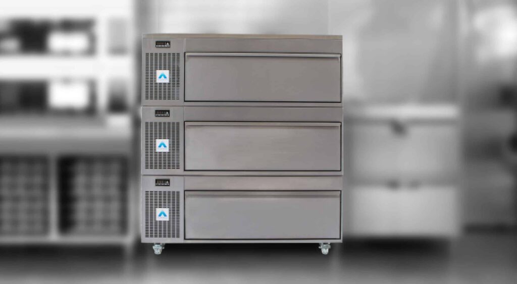 Adande bulkopslaglade met drie niveaus